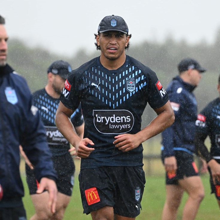 Jacob Saifiti talks to the media ahead of Origin debut